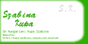 szabina kupa business card